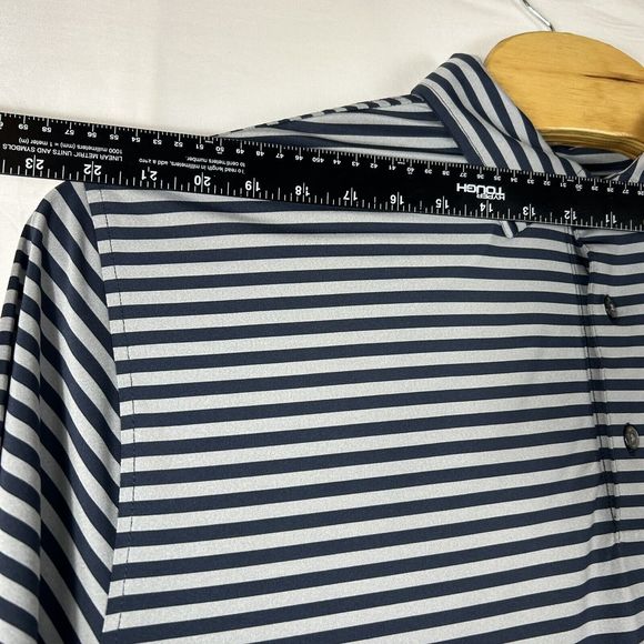 Footjoy FJ Mens Gray Blue Striped Short Sleeve Polo Size XXLarge Stretch Golf - Picture 5 of 6